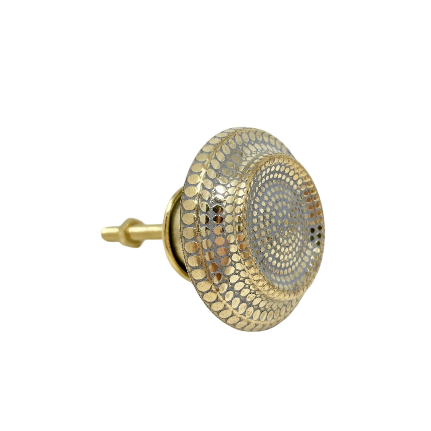 Moroccan Gold & Grey Etched Brass Knob