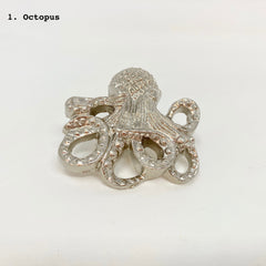 Silver Sealife Marine Nautical Metal Knob. Charming Coastal Decorative Hardware for Bathroom, Cupboards, Dresser, Cabinet, Chest of Drawers