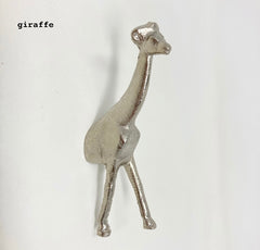 HOOKS Safari Silver Animal Iron Metal Wall Hooks. SET of 6 or Individual Hooks, Unique Animal-Inspired Design for Walls and Doors