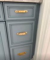 UNLACQUERED Backplate Handles | 4 3/4" | 6.5"| 10.5" | Polished Brass | Antique | Kitchen | Wardrobe | Chest | Cover Holes