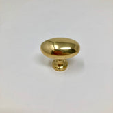 Polished Brass UNLACQUERED Oval Knob