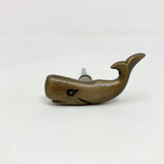 Antique Brass Whale Knob - Drawer Pull Door Pull Cabinet Cupboard Kitchen Bathroom Sealife Marine