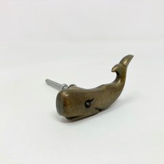 Antique Brass Whale Knob - Drawer Pull Door Pull Cabinet Cupboard Kitchen Bathroom Sealife Marine