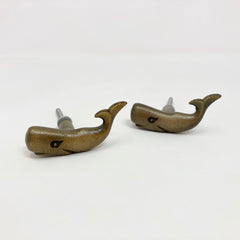 Antique Brass Whale Knob - Drawer Pull Door Pull Cabinet Cupboard Kitchen Bathroom Sealife Marine