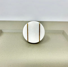 Round Stone and Brass Drawer Knob