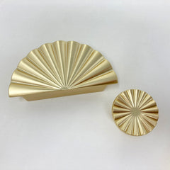 Brushed Gold Art Deco Pull Knob / Cup Handle | Kitchen Replacement Knob, Drawer Knob, Furniture Knob, Cabinet Knob, Kitchen Door Knob