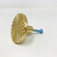 Brushed Gold Art Deco Pull Knob / Cup Handle | Kitchen Replacement Knob, Drawer Knob, Furniture Knob, Cabinet Knob, Kitchen Door Knob