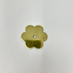 Polished Brass Star or Flower Backplate I00% Brass / Knob