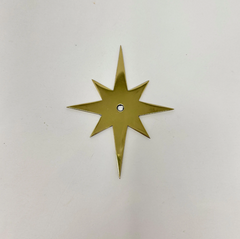 Polished Brass Star or Flower Backplate I00% Brass / Knob
