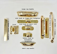 Polished Brass UNLACQUERED Cabinet Knobs and Handles | I00% Brass