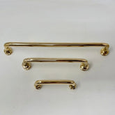 UNLACQUERED Polished Brass Reeded Handles | Backplates