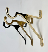 UNLACQUERED Chunky Brass or Iron solid Hanging Hook Bracket