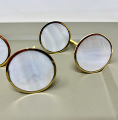 Mother of Pearl with Brass Surround Round Knob