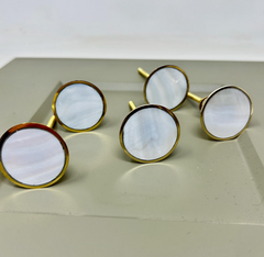 Mother of Pearl with Brass Surround Round Knob
