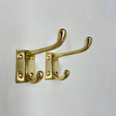 Solid Brass Double Hook Polished / Antique Finish