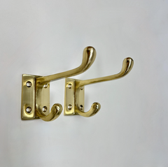 Solid Brass Double Hook Polished / Antique Finish