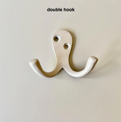 Greige Minimalist Cream Single or Double Hook