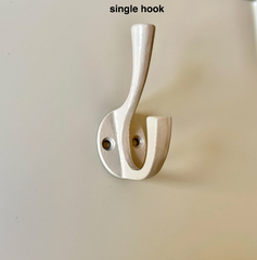 Greige Minimalist Cream Single or Double Hook