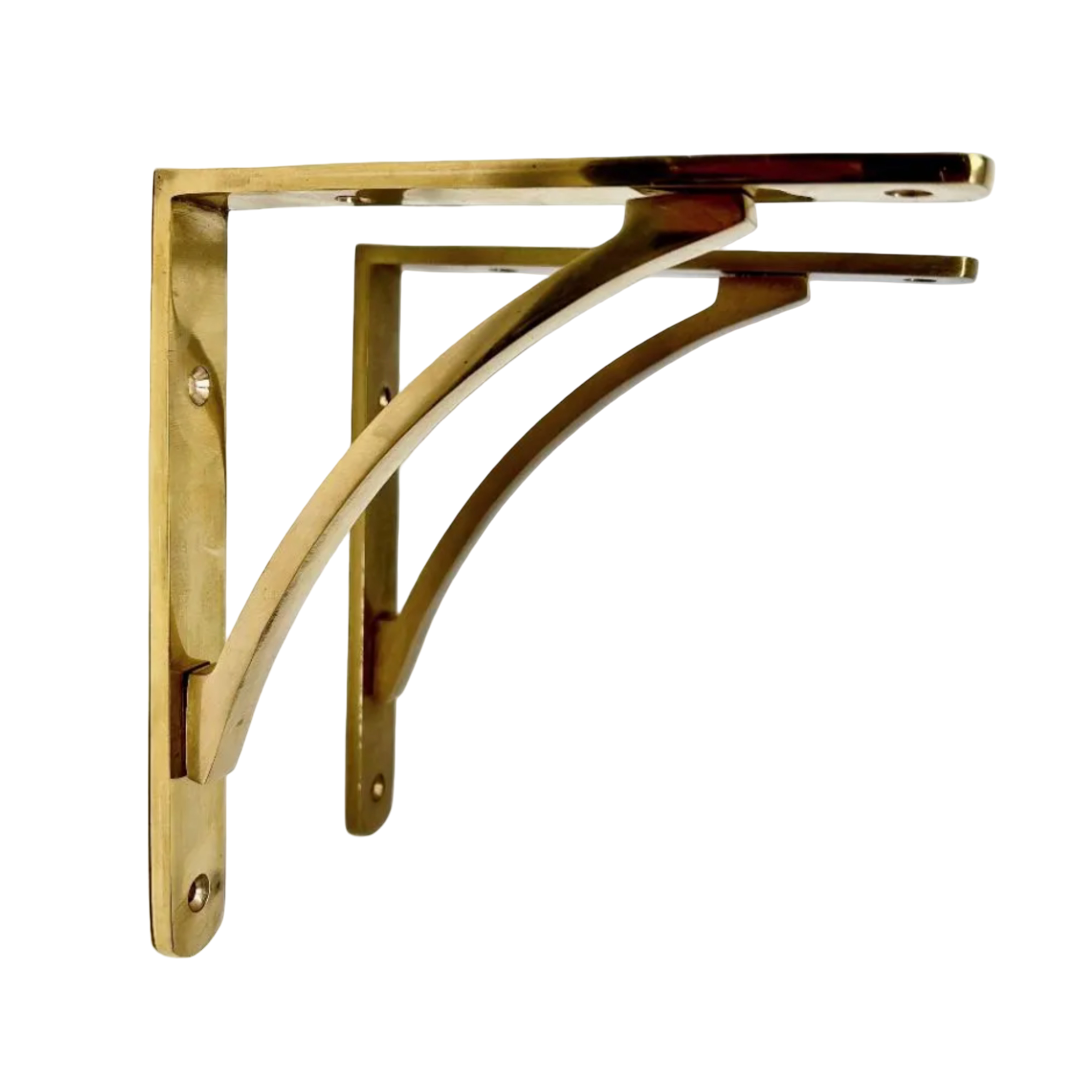 Unlacquered Elegant Solid Brass Shelf Bracket
