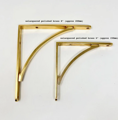 Unlacquered Elegant Solid Brass Shelf Bracket