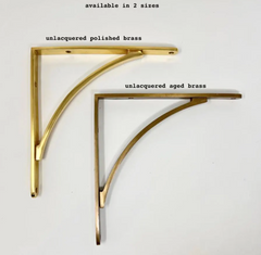 Unlacquered Elegant Solid Brass Shelf Bracket