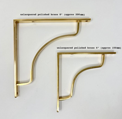 Unlacquered Timeless Solid Brass Shelf Bracket