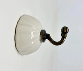 Ivory Antique Brass Hand Painted Ceramic Hook