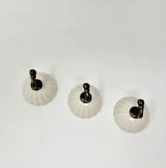 Ivory Antique Brass Hand Painted Ceramic Hook