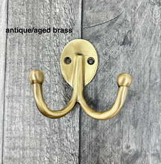Double Robe Solid Brass Hook