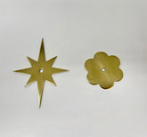 Polished Brass Star or Flower Backplate I00% Brass / Knob
