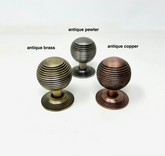 Beehive Knob in Antique Brass, Antique Pewter, and Antique Copper. Elegant Vintage-Inspired Hardware for Cabinets, Drawers, and Rustic Home Décor