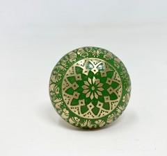 Moroccan Green & Gold Round Drawer Knob Cupboard Pull Drawer Brass Etched Drawer Knob Brass Bohemian Drawer Knob