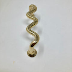 UNLACQUERED Polished Solid Brass WAVY | WIGGLE Handles