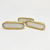 Oval Brass GOLD & Marble Stone Knob. Elegant, Durable Design with a Sophisticated Brass and Marble Combination for Cabinets, Drawers, & Furniture