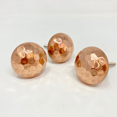 Hammered Copper Knob. Rustic, Textured Design in Rich Copper Finish for Cabinets, Drawers, & Furniture