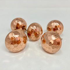 Hammered Copper Knob. Rustic, Textured Design in Rich Copper Finish for Cabinets, Drawers, & Furniture