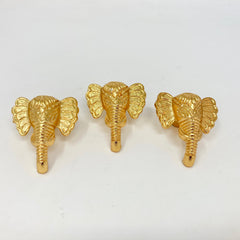 Gold Elephant Drawer Knob. Elegant, Detailed Elephant Design in Gold Finish for Cabinets, Drawers, & Furniture with a Touch of Exotic Charm
