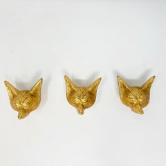 Gold Fox Head Metal Knob. Unique and Elegant Decorative Hardware for Cabinets, Drawers, Furniture, and Home Décor with a Charming Fox Design
