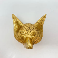 Gold Fox Head Metal Knob. Unique and Elegant Decorative Hardware for Cabinets, Drawers, Furniture, and Home Décor with a Charming Fox Design