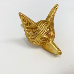 Gold Fox Head Metal Knob. Unique and Elegant Decorative Hardware for Cabinets, Drawers, Furniture, and Home Décor with a Charming Fox Design