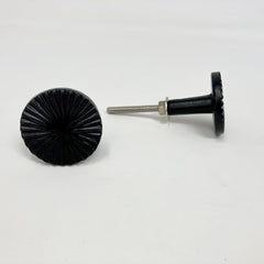 Black Vintage Art Deco Fan Iron Knob. Elegant, Timeless Design in 2 Sizes, Large & Small, for Cabinets, Drawers, & Furniture