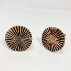 Antique Copper Vintage Art Deco Fan Drawer Knob 2 sizes Large & Small for Cabinets, Drawers, & Furniture