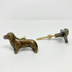 Antique Dachshund Dog Knob. Unique Vintage-Inspired Drawer & Cabinet Hardware for Dog Lovers, Pet-Themed Home Décor