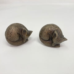 Vintage Antique Bronze Sleeping Fox Knob for Cabinets, Drawers, & Furniture with a Whimsical Touch