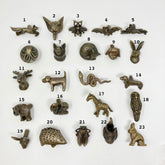 Vintage Antique Animal Iron Cabinet Door Handles. Handmade Bronze Metal Animal Design, Unique, Rustic Decorative Hardware for Cabinets, Drawers, and Furniture