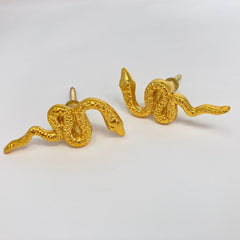 Gold Metal Snake Knob. Elegant, Detailed Snake Design in Luxurious Gold Finish for Cabinets, Drawers, & Furniture with a Bold, Exotic Flair