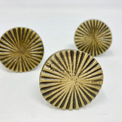 Antique Brass Vintage Art Deco Fan Iron Drawer Pull. 2 sizes. Large & Small