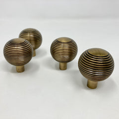 Beehive Knob in Antique Brass, Antique Pewter, and Antique Copper. Elegant Vintage-Inspired Hardware for Cabinets, Drawers, and Rustic Home Décor