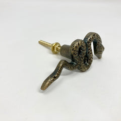Antique Bronze Snake Metal Knob. Intricate Vintage-Inspired Drawer & Cabinet Hardware
