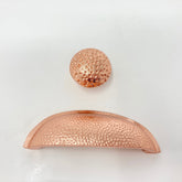 Copper Hammered Knob & Cup Handle. Rustic, Elegant Design in Durable Copper, Perfect for Cabinets, Drawers, & Furniture